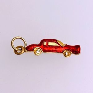 Vintage Red Enameled Classic Car Bracelet Charm